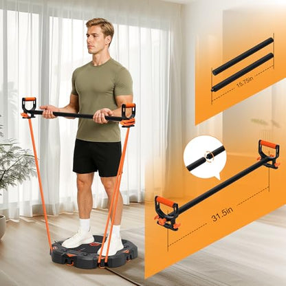 Adjustable Push Up Board for Men, 7 in-1 Multi-Function Push Up Board with Resistance Bands, Door Anchor for Full Body Training, Safe & Space-Saving Design for Home/Gym Use