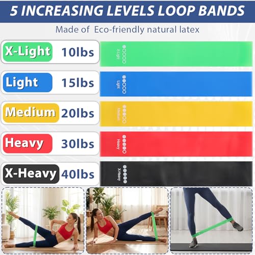 11 Pack Resistance Bands with Handles 5 Tube Exercise Band Handle 5 Bands Workout Door Anchor Straps for Muscle Recovery Home Gym Strength Training for Men Women