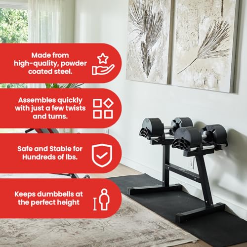 FF Finer Form Nuobell Adjustable Dumbbell Rack & Stand for Nuobell Adjustable Dumbbell Set – Safe, Convenient, and Prevents Accidents. Dumbbell Rack Only, No Weights Included