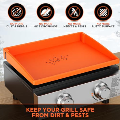 22" Silicone Griddle Mat for Blackstone 22 Inch Grill, Heavy Duty Food Grade Silicone Griddle Cover, Protect Your Grill from Dirt & Rust All Year Round - size: 22" x 16" x 2.4"