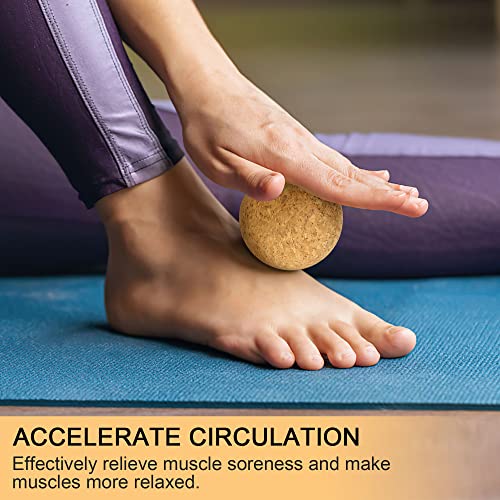 Natural Cork Peanut Massage Ball Roller Trigger Point Myofascial Release Double Lacrosse Massage Set