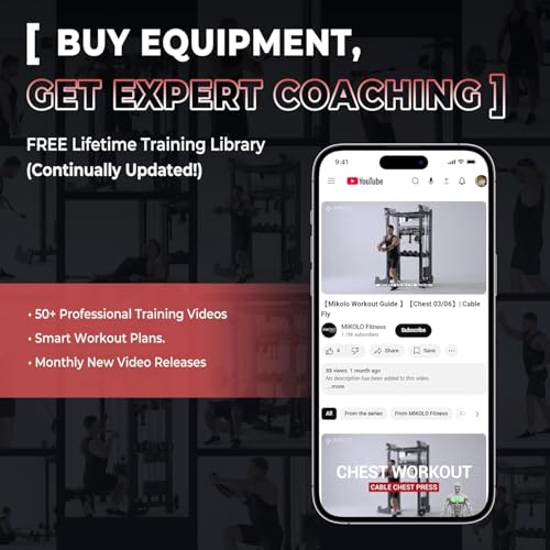 Mikolo Folding Squat Rack, Wall Mounted Power Rack with Cable Crossover Machine & LAT Pull Down, Functional Trainer with 5 Adjustable Function Modes, for Home Gym and Space Saving - color: Black, size: WR00 SlimFold (Rack Only)