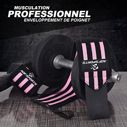 AQF Wrist Wraps for Weightlifting - USPA & IPL Approved 18" Gym Wrist Support with Thumb Loop - Heavy Duty Lifting Wrist Straps for Fitness, Workout, Powerlifting, & Bodybuilding (Pair)