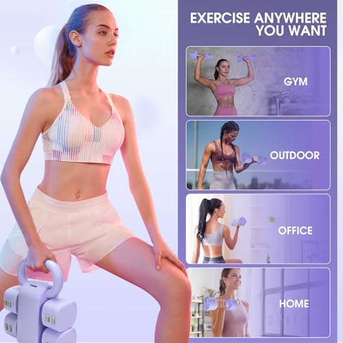 Adjustable 2-in-1 Convertible Kettlebell & Dumbbells - color: Purple
