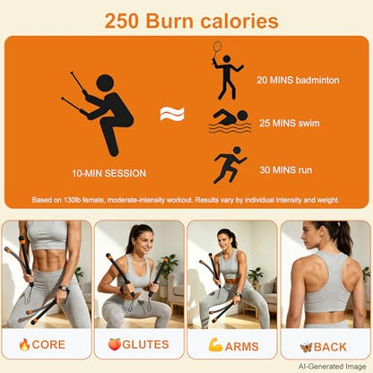 Weighted Ropeless Battle Ropes for Home Gym Small Space Workout with Bag