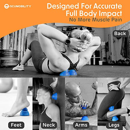Acumobility Massage Ball Roller 2 Pack - Trigger Point - Massage Balls - color: Blue