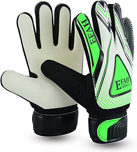 Soccer Goalie Goalkeeper Gloves for Kids Boys Youth with Grips - color: Black/Green, size: Size 3 Suitable for 5 to 6 Year Old