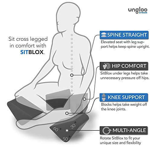 Ungloo Supportive Yoga Block Wedges for Seated Meditation – Elevates Knees, Reduces Hip Pressure, and Improves Cross-Legged Posture