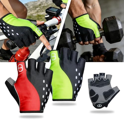DA--Workout Gloves for Men and Women, Exercise Gloves for Weight Lifting, Cycling, Gym, Training, Breathable and Snug fit-Fluorescent Red - size: Middle