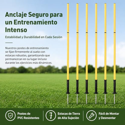 PVC Agility Ladder, 6 Ladder Training, 10 Count Training Cones & 6 Marker Poles, Soccer Football Equipment for Athletes