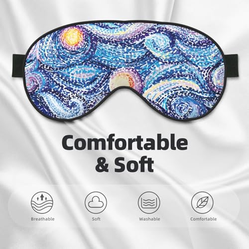 Abstract Blue Night Sky Sleep Mask Eye Mask with Adjustable Strap Eye Sleep Shade Cover Blocks Light for Women Men Airplane Travel Nap - color: Abstract Blue Night Sky