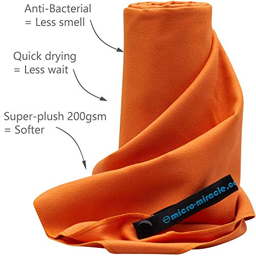 2-Pack Microfiber Towel - XXL Travel Quick Dry and Extra Soft Microfiber Towels, Lightweight and Compact for Gym, Swim Practice, Travel, Backpacking, Camping, RV, Beach, Camping - color: Orange