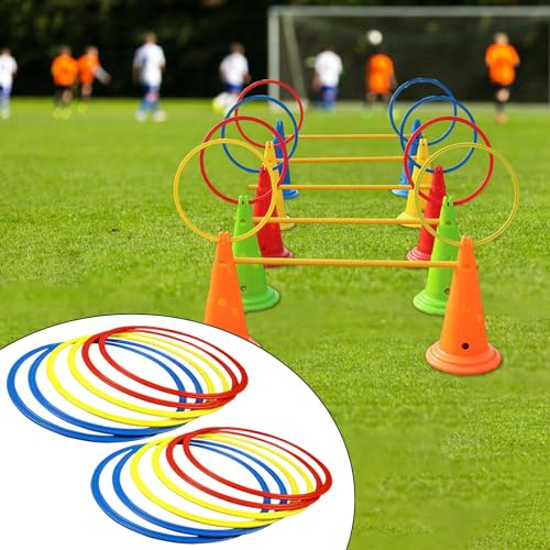 Agility Training Rings Football Training Agility Ring Workout Equipment Home Gym Portable for Kids Sports Rugby - size: 40cm 12 Pieces