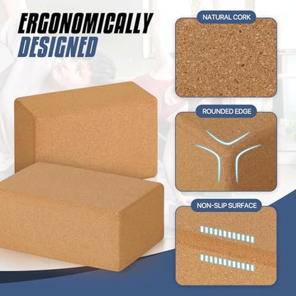 MADOG Cork Yoga Block, Density Natural Cork Yoga Equipment