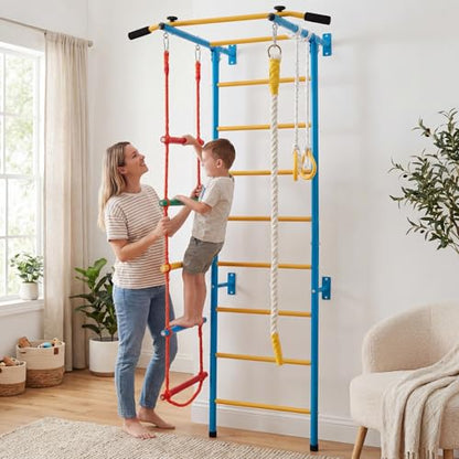 GLACER 5 in 1 Swedish Ladder, Indoor Jungle Gym with Pull Up Bar - style: 5 In 1