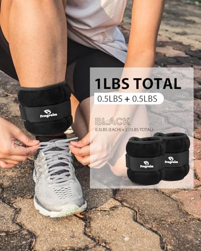 Ankle Weights, 1/2/3/4/6/8/10 LB 1 Pair Wrist Leg Arm Weight for Women, Men - color: Black, size: 0.5 lb x2