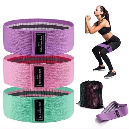5-Pack TPE Resistance Loop Bands for Glute and Leg Workout with Gradient Colors - color: Green Pink Purple (with mesh bag and manual)