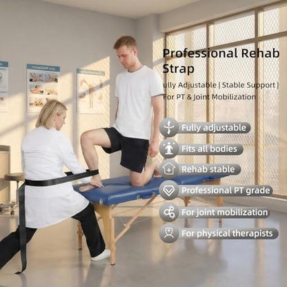 Mobilization Belt 2026 New with Adjustable Thick Cushioning Pad - Premium Mobilization Belt Physical Therapy, Designed for Physical Therapist Rehabilitation Therapy, Stretching (Black) - color: Black