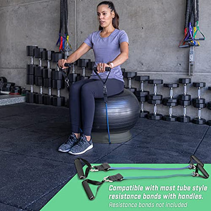 GoSports Yoga Ball Base for Fitness Balls - Charcoal, Green, or Blue -Hub 360 Universal Stability Stand