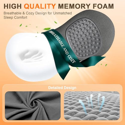 3-in-1 Electric Lumbar Support Pillow,Triple Fusion Back Massager with Heat,Vibration&Traction,Back Support Pillow for Bed and Chair,Lumbar Support Pillow for Lower Back Pain Relief&Spine Support-Gray
