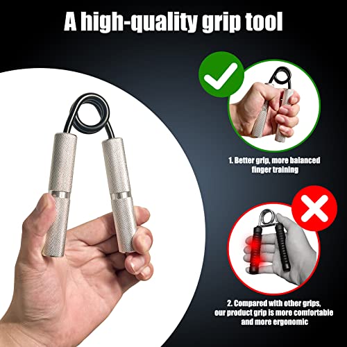 Grip Strength Trainer 4 Pack,50LB-200LB Hand Exerciser Gripper Forearm Finger Strengthener Non-Slip Suitable for Hand Rehabilitation Finger Strength Training, Muscle Building, Home Gym - color: Silver,4Pack,50-200LB