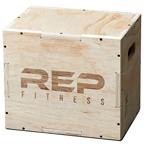 Rep Plyometric Wood Jump Box | CrossFit & Strength Training | 12 to 30" Range of Wooden Step Platforms | Gym & Sports Workouts | Fitness, Exercise, Physical Therapy Equipment | Pro Conditioning Tool - size: Small, 16" x 14" x 12"