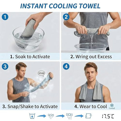 4 Pack Cooling Towel for Neck and face(40"x12"), Cooling Neck Wraps, Quick Dry Towels, Ice Towel for Gym, Yoga, Running, Workout - color: Royal Blue/Gray/Light Blue/Lake Blue