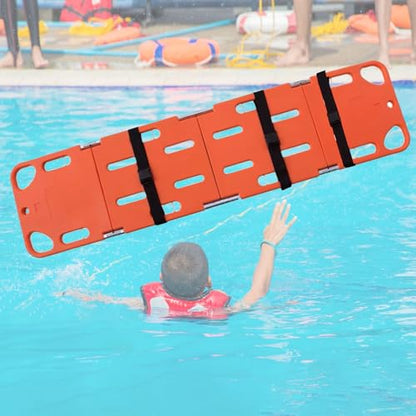 Foldable Lifeguard Stretcher - 350Lb Spine Board for Water, Lightweight Plastic Backboard for Emerncies, Ideal for Lifesaving and First Aid Use