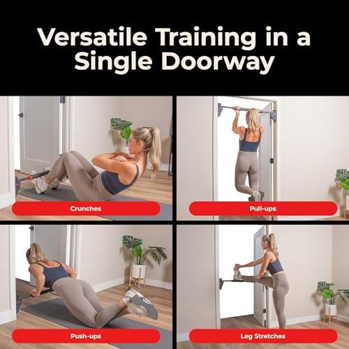 Sunny Health & Fitness Adjustable Doorway Pull Up Bar – Chin Up Bar for Home Gym Training