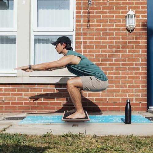 Wooden Wobble Board for Adults - Anti-Slip Balance Board for Stand-Desk Core Strength Therapy