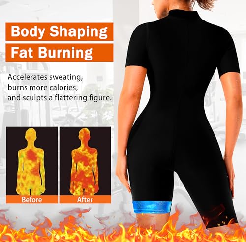 LMCOB Sauna Suit For Women Waist Trainers For Women Belly Fat Full Body Jumpsuit Adjust Waist Breathable Underarm