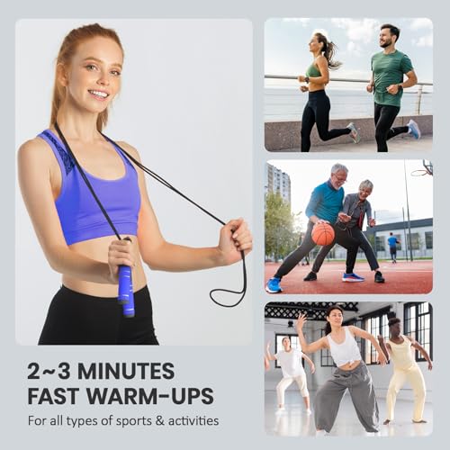 Digital Jump Rope with Smart Counter & Timer - Adjustable Speed Skipping Rope for Fitness, Weight Loss, Boxing, MMA - Tangle-Free Ball Bearings & Anti-Slip Handles for Men, Women, Kids.(Check 2026 New Evolution for 3s Rope Swap) - color: Blue