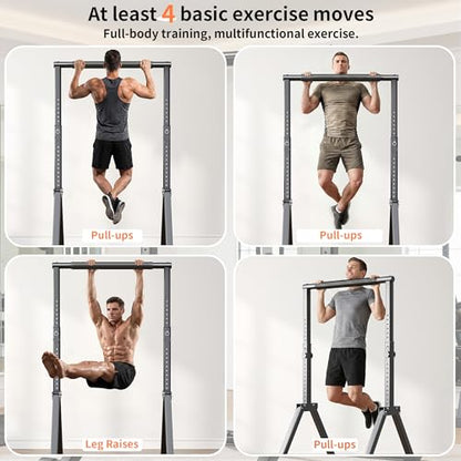 Foldable Power Tower Dip Station for Pull Ups, 66.1"-84.6" 12 Level 700 LBS, Adjustable Dip Handles & Assistance Bands Foldable Home Gym Equipment - color: 66"-85"