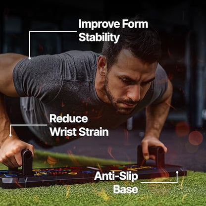 Solid Push Up Board | 20-in-1 Home Gym | Portable Workout Equipment | Multi-Functional Pushup Board For Men & Women | Professional Foldable Push Up Stands For Chest Muscles