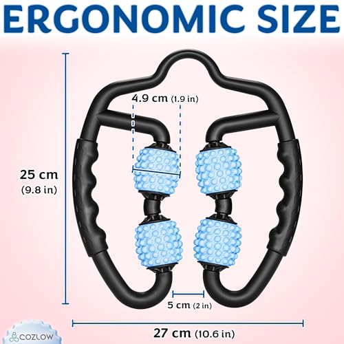 Dual Sided Muscle Roller - Cellulite Massager for Arms and Legs - Flexible Massage Tool - Effective Sculpting Massage for Thighs, Butt - color: Blue/Black