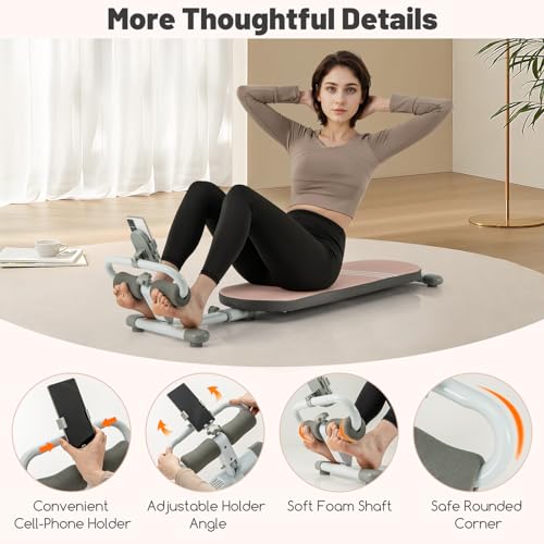 Goplus Sit Up Bench for AB Exercise, Foldable Workout Bench w/3 Gear Adjustable Angles & Adjustable Length, Versatile Fitness Equipment for Home Gym, 330 LBS Load Capacity