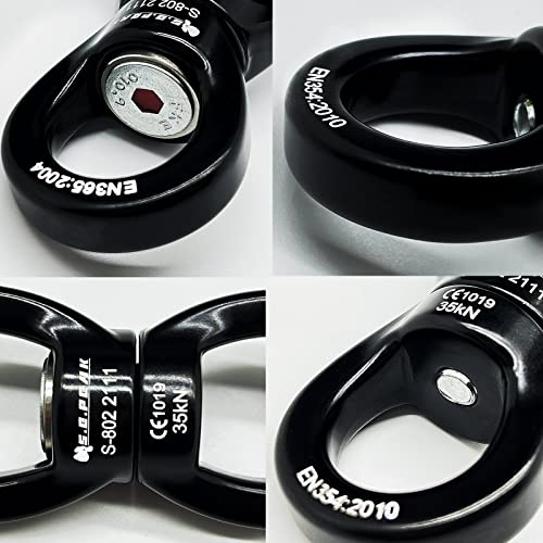 35kN Swing Swivel, CE Certified 360°Rotational Device, Silent Hanging Accessory for Tree Swing, Aerial Dance