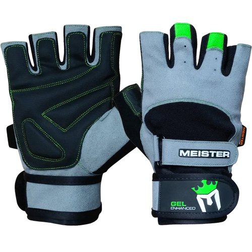Meister Wrist Wrap Weight Lifting Gloves w/Gel Padding