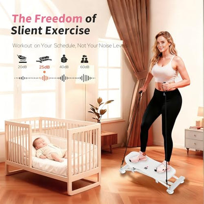 Balance Board for Adults, Ski Machine Exercise Equipment with Resistance Bands, Rock Stepper Featuring LCD Monitor, Portable Wobble Board or Full Body Workout at Home Gym