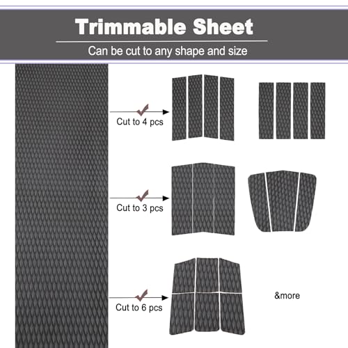 HZshark EVA Foam Boat Decking Sheet Universal DIY Surfboard Traction Pad Non-Slip Grip Mat Trimmable Sheet for Kayak RV Yacht Pool Skateboard Skimboard Step Green Yellow Orange Blue Dark Grey Black