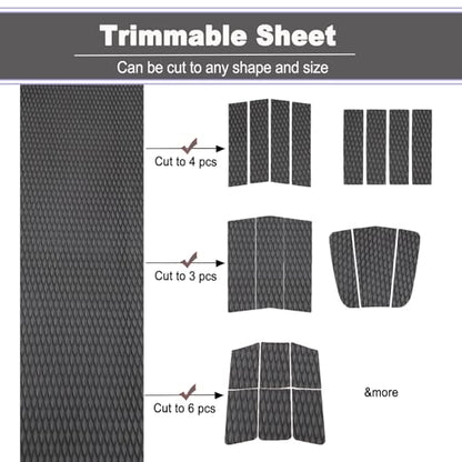 HZshark EVA Foam Boat Decking Sheet Universal DIY Surfboard Traction Pad Non-Slip Grip Mat Trimmable Sheet for Kayak RV Yacht Pool Skateboard Skimboard Step Green Yellow Orange Blue Dark Grey Black