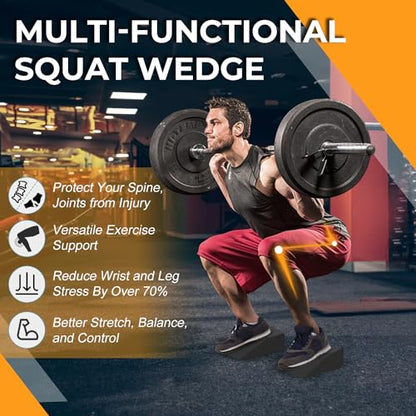 2 Pack Squat Wedge Blocks, Foot and Wrist Yoga Wedges - color: Black