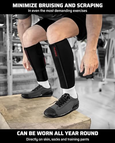 THEFITGUY Sled Pulling Belt & Weightlifting 10mm Shin Guards | Ultimate Combination for Enhanced protection & performance