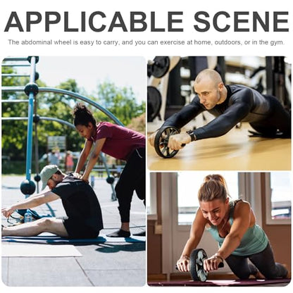 SHERCHPRY Auto Rebound Ab Roller Wheel with Knee Pad for Home Gym Fitness Deep Abdominal Training Equipment for Men and Beginners Core Strength Exercise Roller Disc for Targeted Upper Body