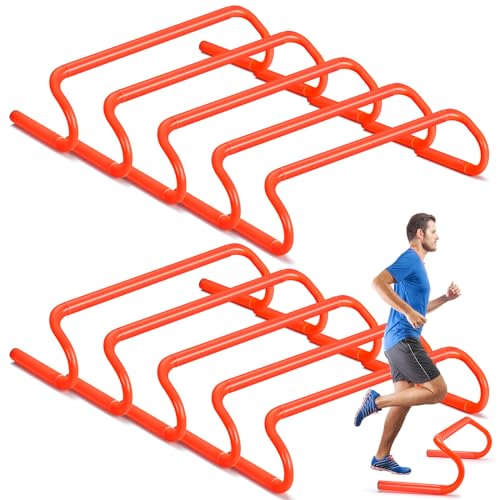 10 Pcs Speed Agility Training Hurdles Detachable Durable Hurdle Agility Plyometric and All Purpose Speed Training Equipment for Athletes Soccer Basketball