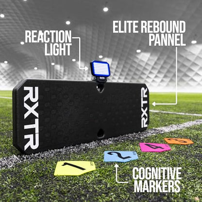 RXTR PRO Coach Soccer Training System - Smart Reaction Light & Soccer Rebound Board with Real-Time Scoring, 17 Pre-Programmed Drills, App-Free Training for All Skill Levels