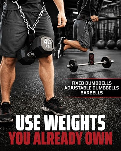 THEFITGUY Dumbbell Loading Straps for Dip Belt & Cable Pulley