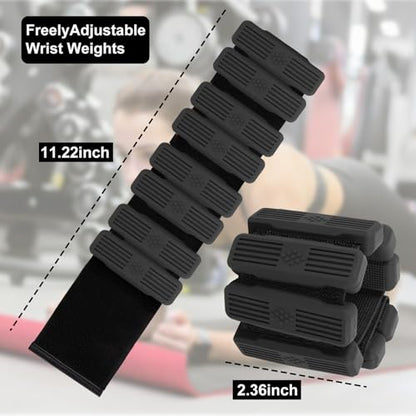 Ankle Weights for Women & Men (1Lbs Each)，Adjustable Straps for Walking,Yoga, Pool Exercises and Gym