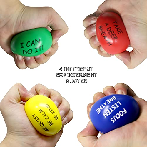 ALMAH Motivational Stress Balls for Kids and Adults (40 Pack), Stress Relief Balls, Hand Exercise Therapy Balls for Anxiety, Fidget, Tension, Manage Anger and Stress