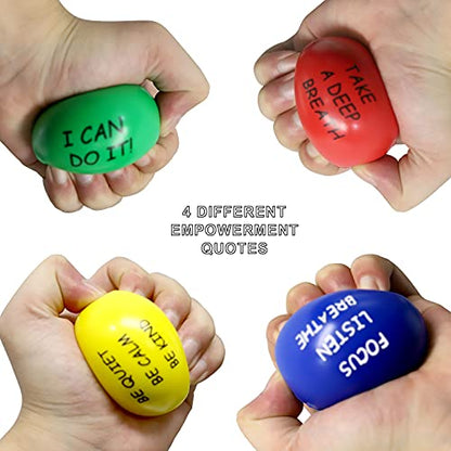 ALMAH Motivational Stress Balls for Kids and Adults (40 Pack), Stress Relief Balls, Hand Exercise Therapy Balls for Anxiety, Fidget, Tension, Manage Anger and Stress